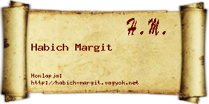 Habich Margit névjegykártya